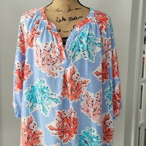 Crown & Ivy Curvy Peasant type Blouse 3X